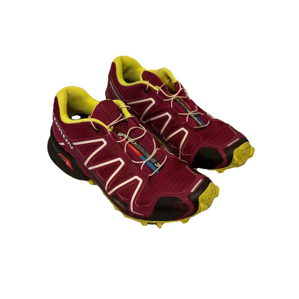 Salomon Speed Cross 3 Racing Shoes M&S Contra Grip Ortholite Size 6 Purple Pink